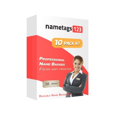 Reusable Name Badge Kit - 10 Pack